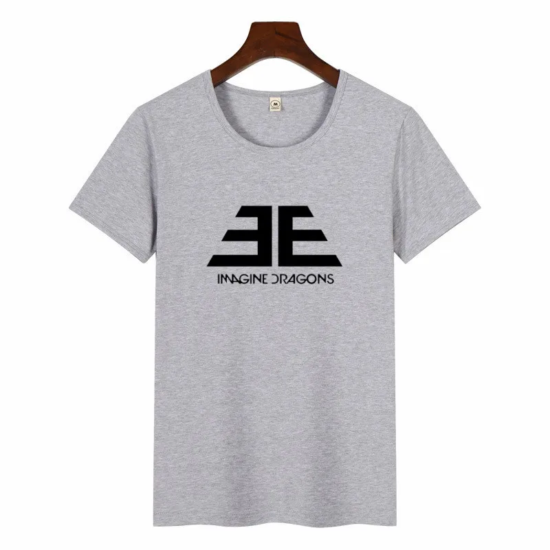 p1413B-grey Summer Female Imagine Dragons Korean Style TShirt O-neck Hipster ShortSleeve Tops Unisex Streetwear Graphic Tees Women Harajuku - Цвет: p1413B-grey