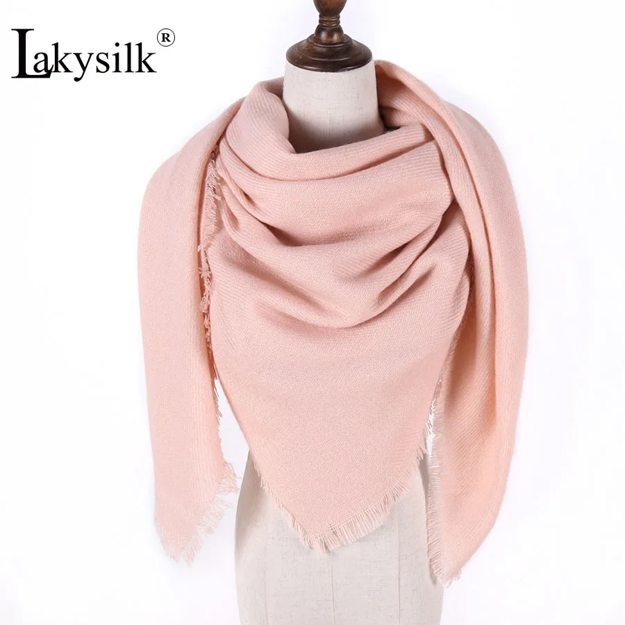 Фото Lakysilk новый квадратный Женский кашемировый шарф Зимний теплый роскошный бренд