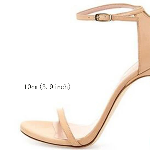 nude leather 10cm Обувь для экзотических танцев; корейский стиль; свадебные туфли с открытым носком на каблуке; Фетиш; босоножки на шпильках; черные туфли-лодочки для стриптиза; женские блестящие туфли с ремешком на щиколотке - Цвет: nude leather 10cm