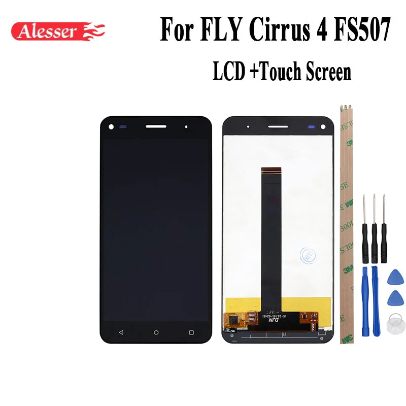 Alesser для FLY Cirrus 4 FS507 ЖК-дисплей + сенсорный экран 100% ЖК-панель дигитайзер сборка