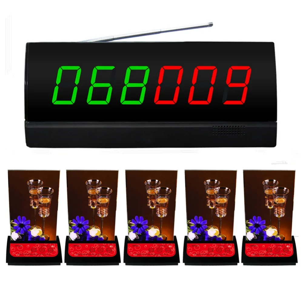 SINGCALL Беспроводная система вызова. Система вызова официанта. Для школы 5pcs