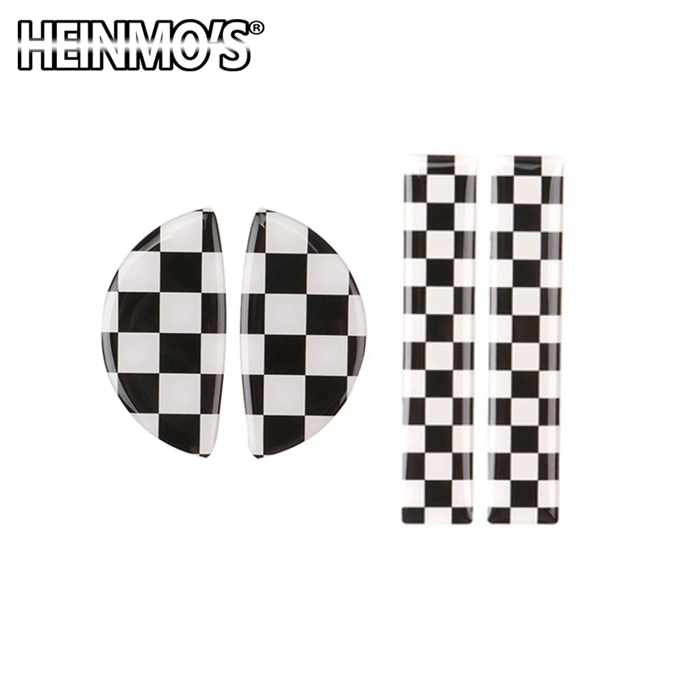 Inner Door Handle Sticker For Mini Cooper Clubman Countryman F54 F55 F56 F57 F60 Front Rear Door Handle Sticker For Mini Cooper - Название цвета: Checker