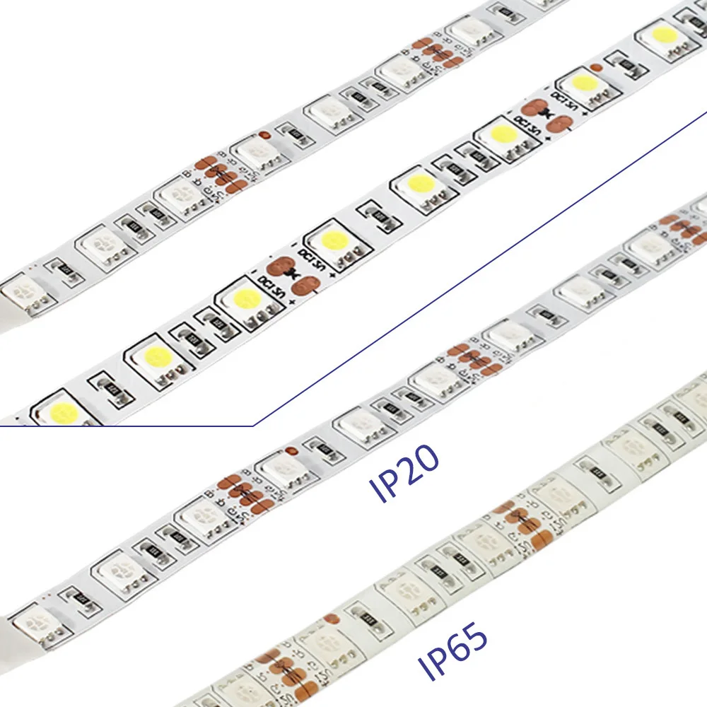 5050 RGB Светодиодные ленты Водонепроницаемый 5 м 300LED DC 12 В светодиодные полосы гибкий неон Клейкие ленты с пульта дистанционного управления RGB и 3A 36 Вт Мощность