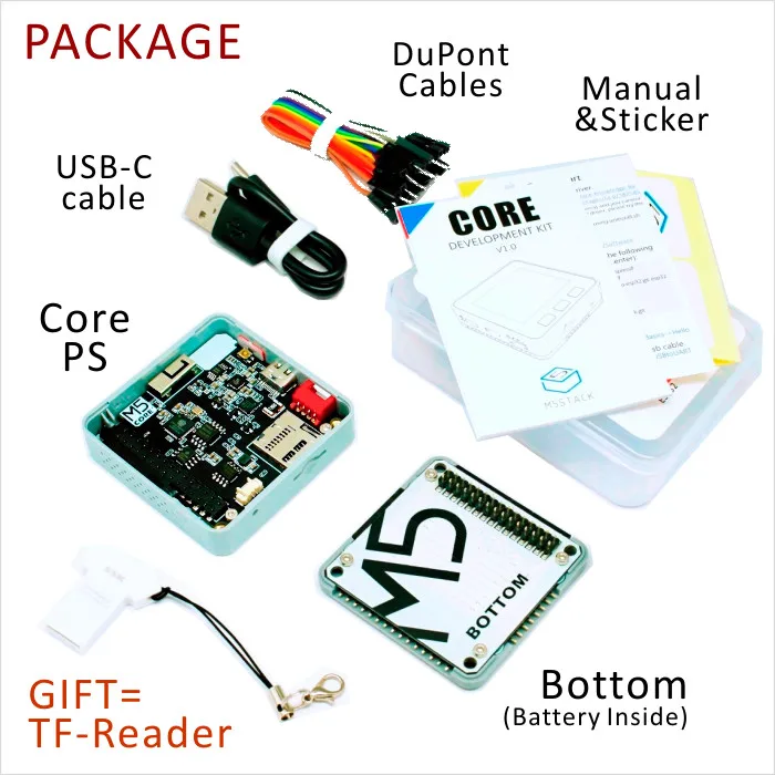 M5Stack ESP32 плата управления Комплект MPU9250 Штабелируемый Wifi BLE для Arduino Гров