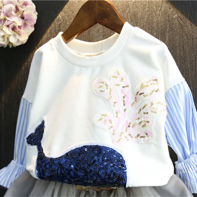 Комплект для маленьких девочек топ с длинными рукавами и 2016 Осень КИТ годугод