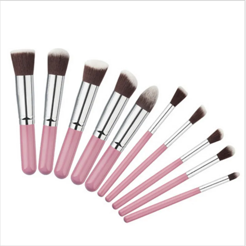 Набор кистей для макияжа серебристого/золотистого цветов 10 шт.|makeup brush set|brush setmakeup