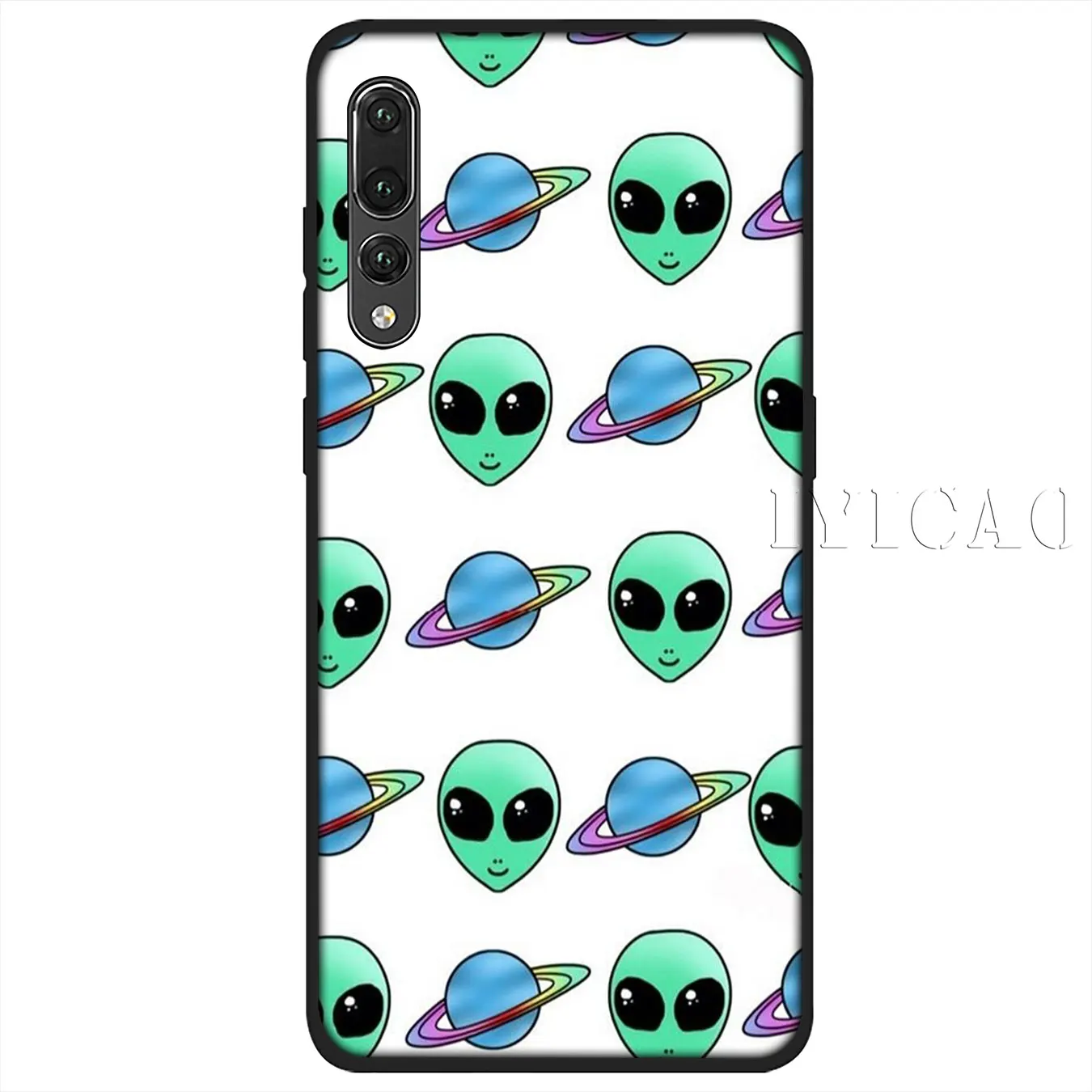IYICAO Cute Alien UFO Kawaii Soft Silicone Case for Huawei P30 P20 Pro P10 P9 P8 Lite Mini 2017 2016 2015 P smart Z 2019 Cover |