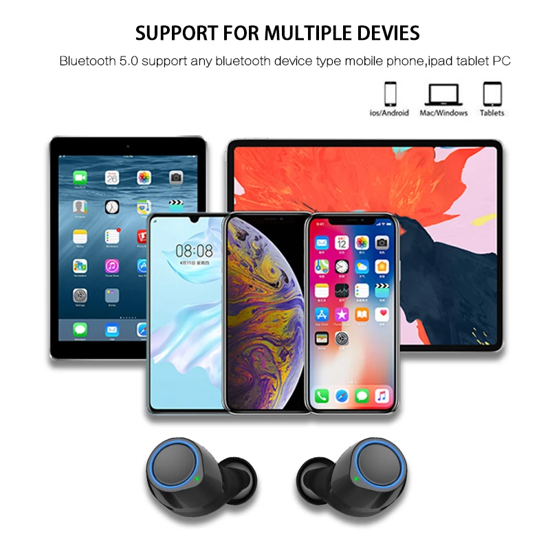 TWS беспроводной bluetooth наушник наушники спортивные гарнитура с микрофоном для iPhone