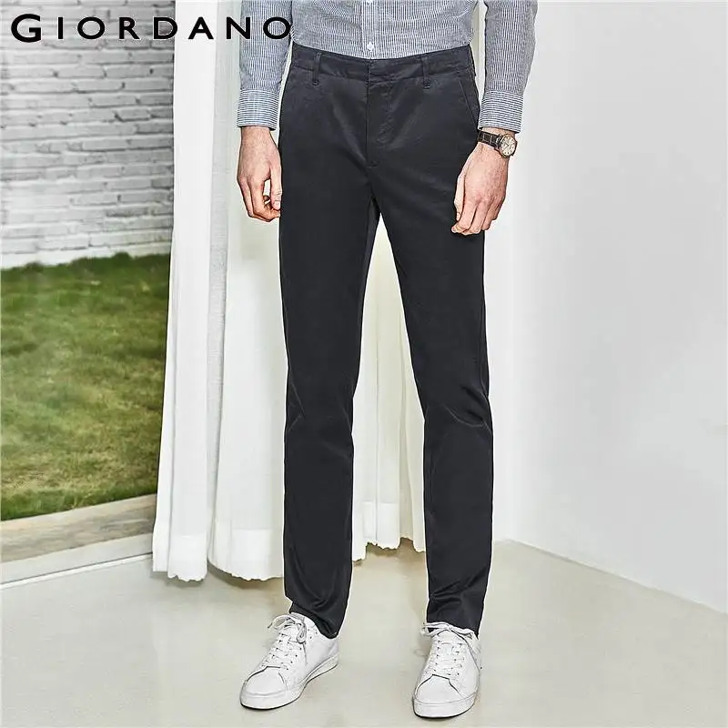 Giordano мужские повседневные брюки slim fit выполненные из натурального хлопка имеется