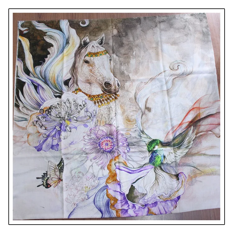 Flying Horse Scarf Women Pure 300s Cashmere Female Scarves Winter Shawls Scarf Wraps Warm 200*100cm