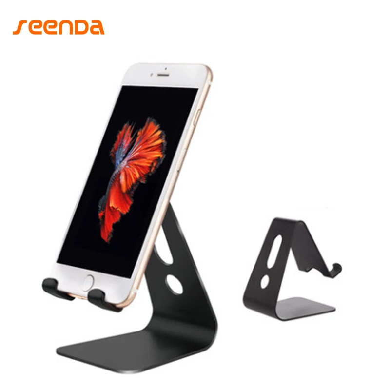 seenda universal aluminium stand desk holder for xiaomi mobile phone holder for iphone metal tablets stand for ipad black friday free global shipping