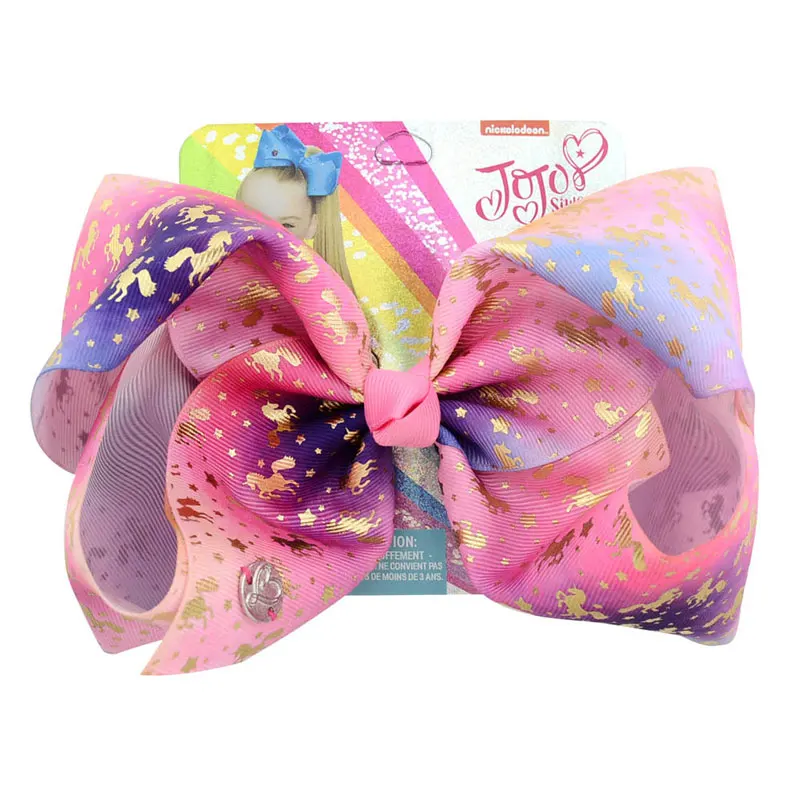 8 &quotБольшой фирма JOJO Bow заколки для волос девочек Дети ручной металлических