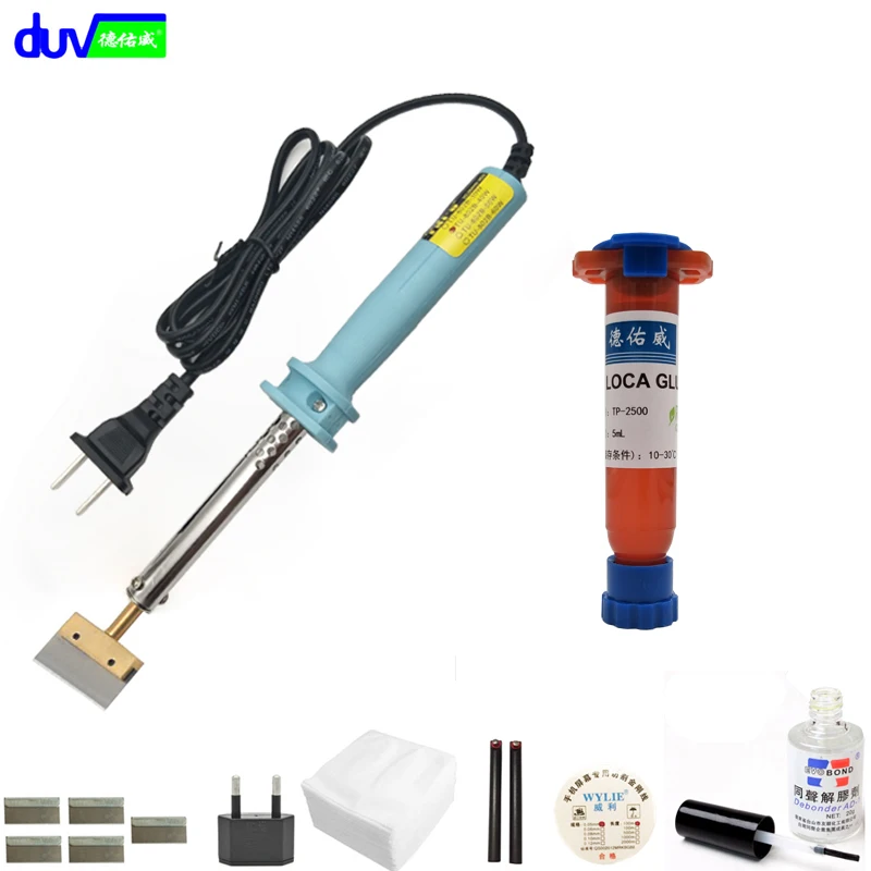 DUV TP 2500 УФ клей оптический прозрачный клейкий Диспергатор + паяльник горячее