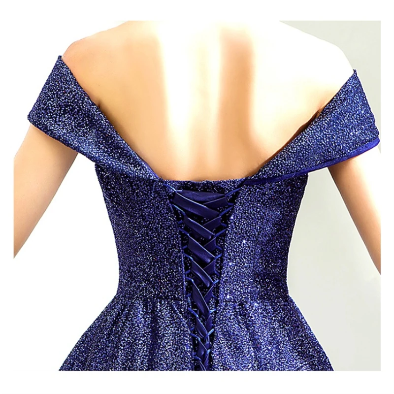 SOCCI Robe De Soiree новое роскошное блестящее вечернее платье для банкета невесты синего