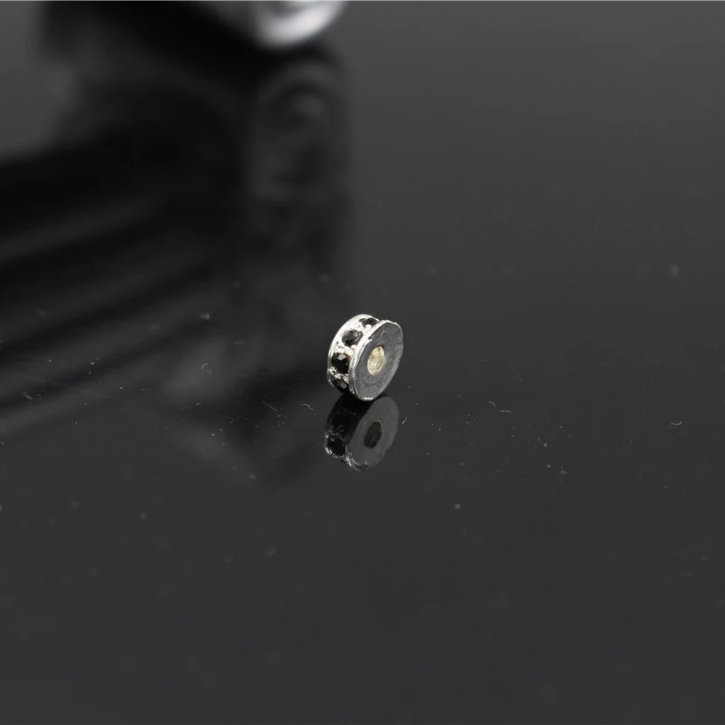 ZJ0903S 10 шт./лот базовый разделитель бусины DIY Металл латунь микро Pave CZ Циркон Шарм бусины для браслета ожерелье ювелирных изделий - Цвет: ZJ0903S