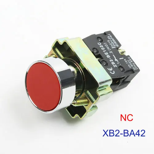 XB2-BA42 XB2-BA11 BA21 BA51 BA61 BA61 BA42 без/NC мгновенный плоский кнопочный переключатель самосброс 22 мм синий красный зеленый черный белый желтый - Цвет: XB2-BA42