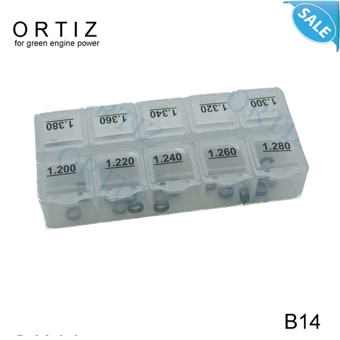 Набор для регулировки прокладки инжектора B14 ORTIZ, шайбы для ремонта форсунки с общей топливной магистралью, размер 1,40 мм-1,58 мм для инжекторов 0445110 #,0445120 #