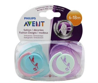 Avent пустышки без BPA Avent Ортодонтическая пустышка Avent Freeflow силиконовые пустышки 6-18 месяцев 2/упаковка - Цвет: Небесно-голубой