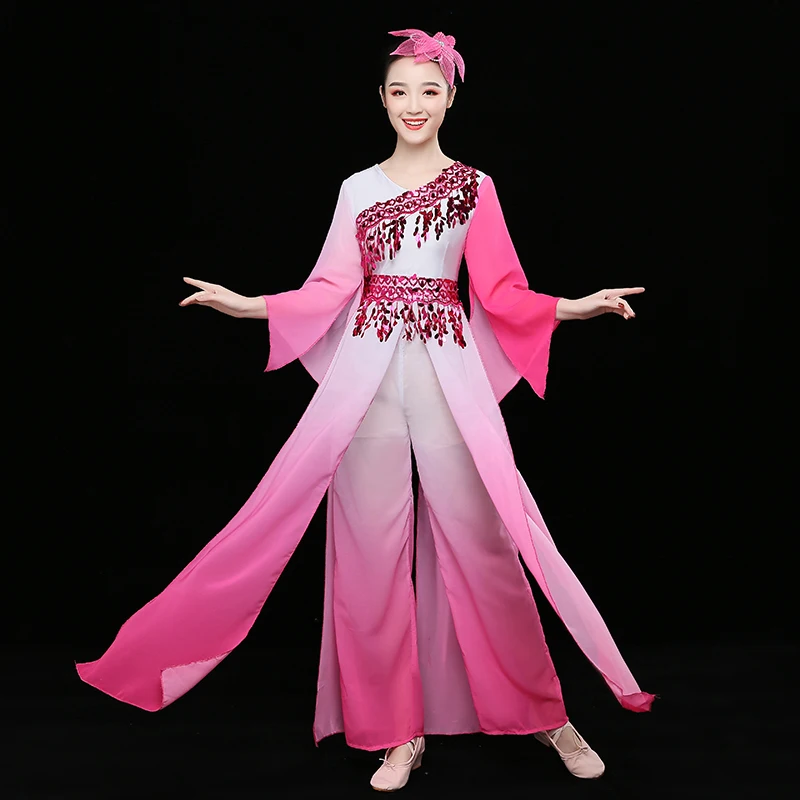 Новый элегантный классический танцевальный костюм с блестками на рукавах в