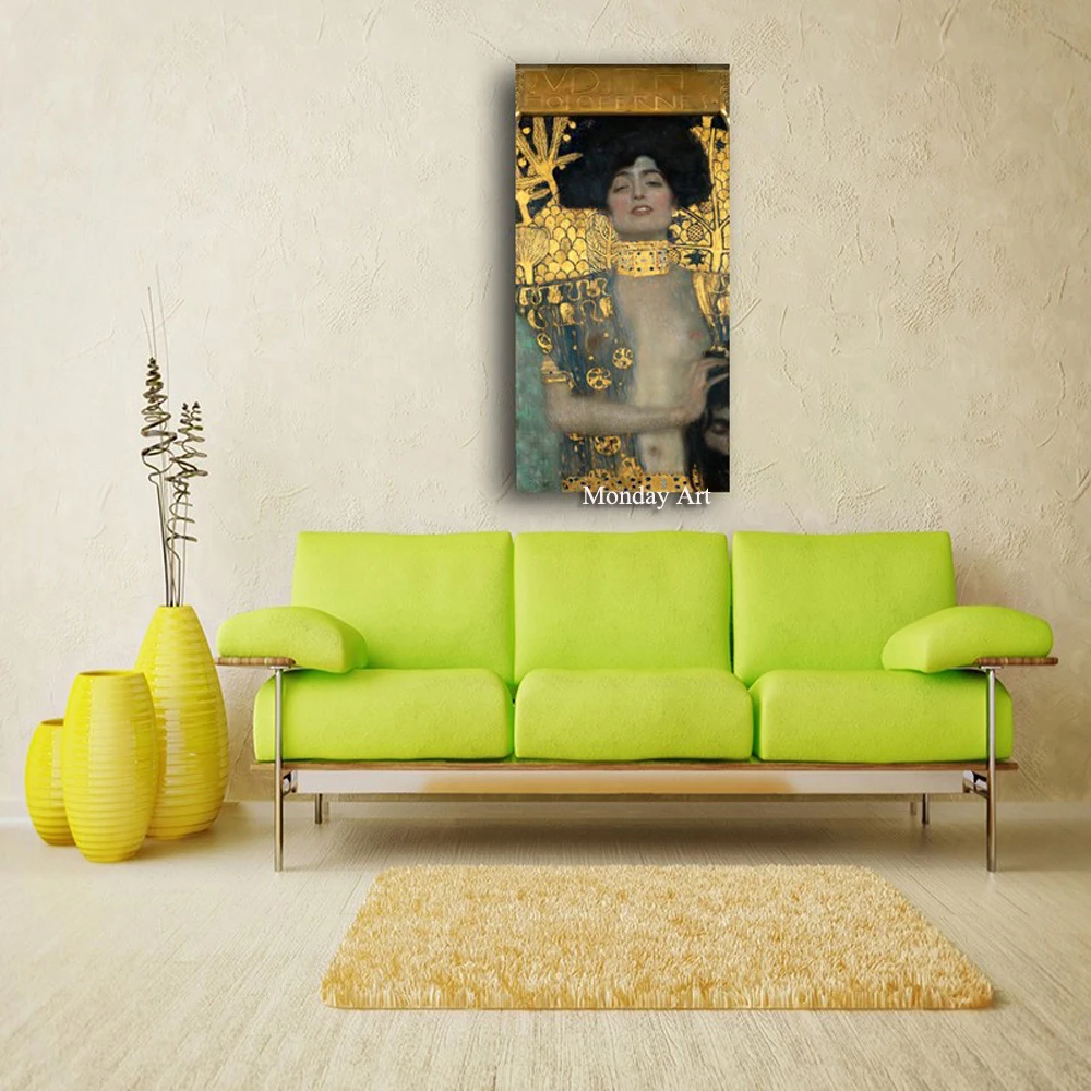 Kopen 100% Hand Paintied Beroemde Reproductie Gustav Klimt Schilderijen De Kus Adele Danae Olieverfschilderij Wall Art Voor Woonkamer