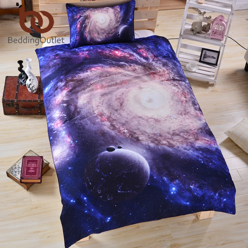 Постельные принадлежности Outlet 3D Galaxy Постельное бельё Темно синие постельное