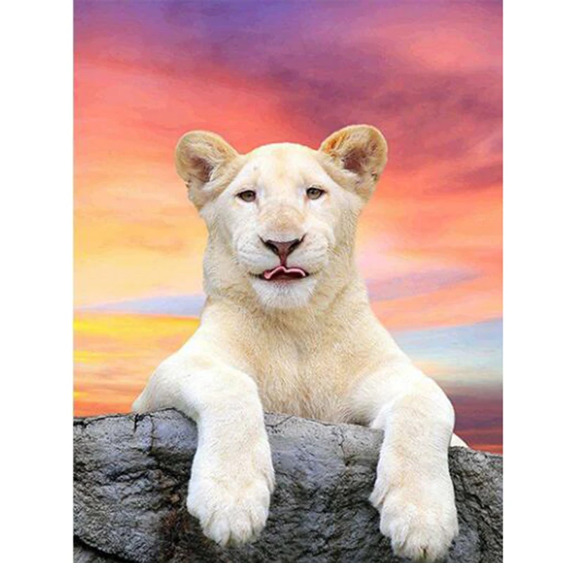 

new Diamond Mosaic Animals Paint With Diamonds Decoration Home 5D DIY Embroidery Diamond Painting Cross Stitch Lion gift l704