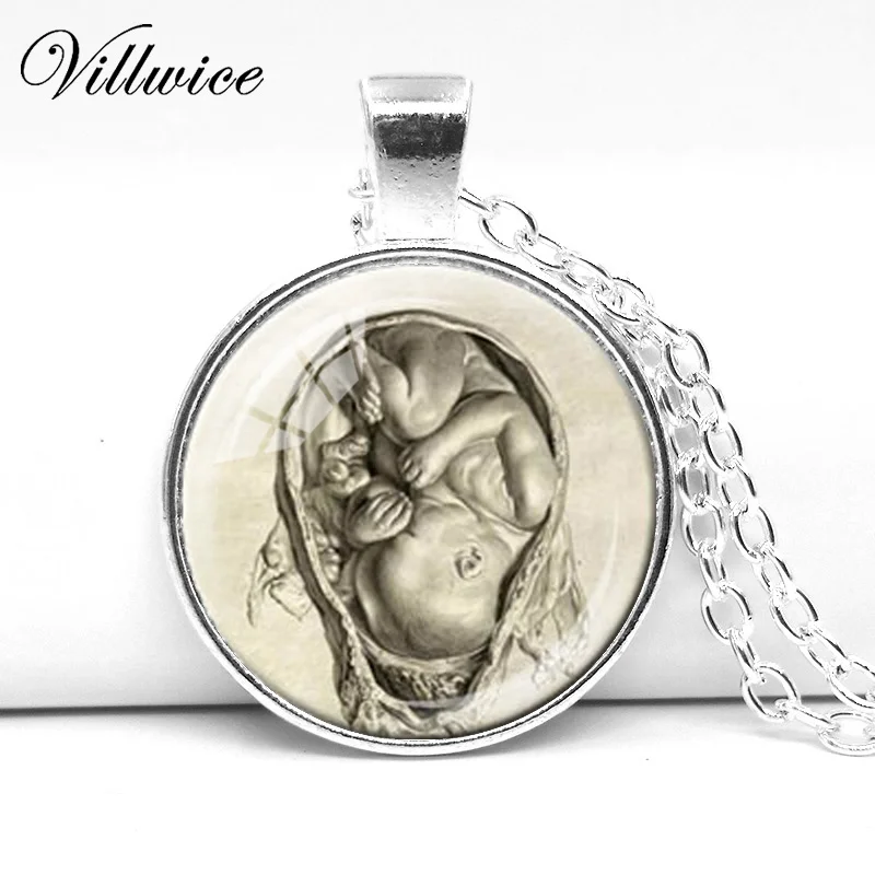 2017 кулон для акушерки подарок Da Vinci ожерелье с подвесом эмбрион Leonardo рисунок OBGYN