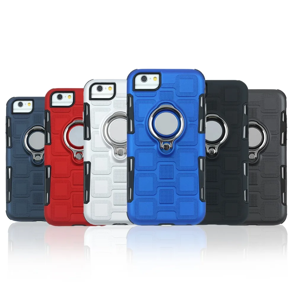 Shockproof Case for iPhone 7 8 Hybrid with Finger Ring Holder Kickstand Fit Magnetic Car Mount Cover Plus XS Fund |