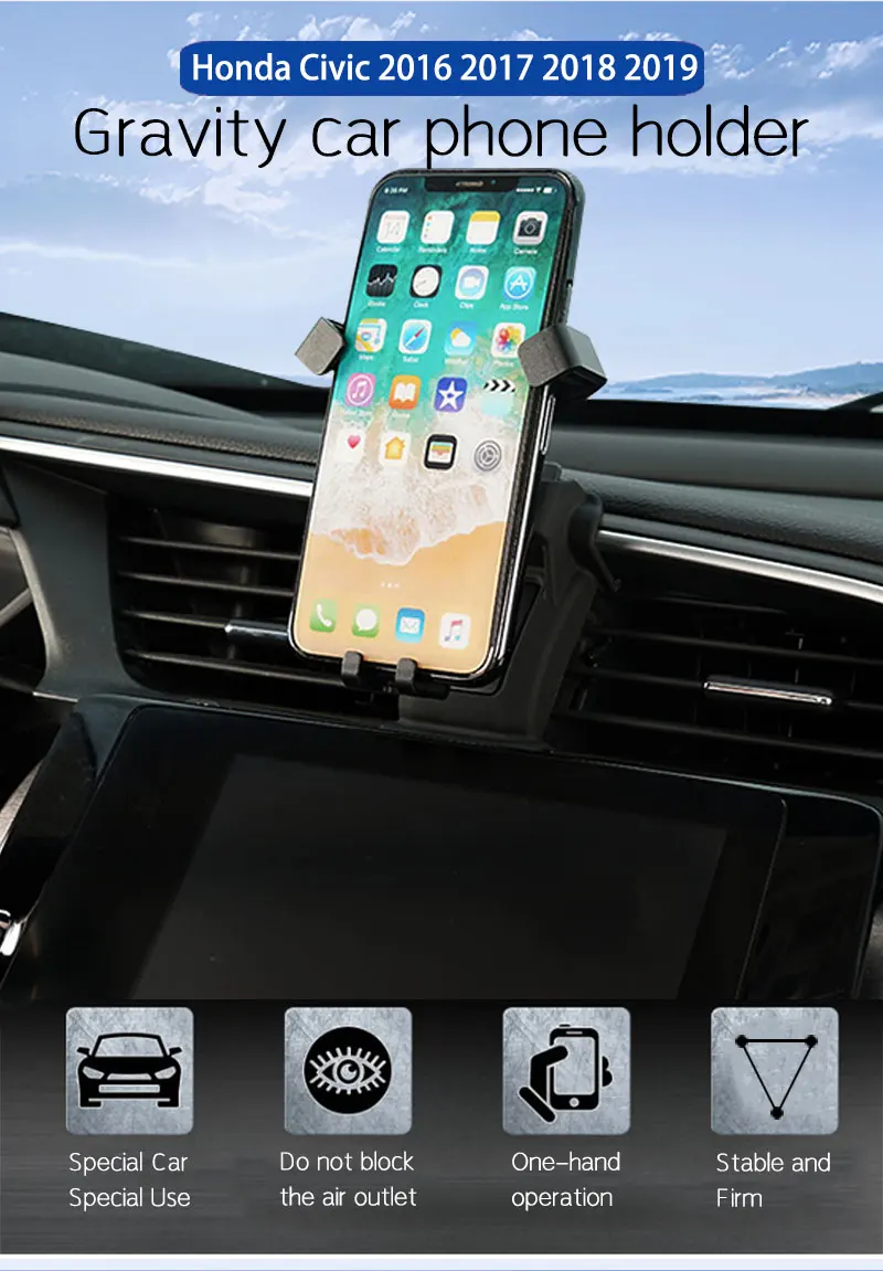 Аксессуары для интерьера, держатель для телефона Honda Civic Gravity, держатель для мобильного телефона, подставка для вентиляционного отверстия