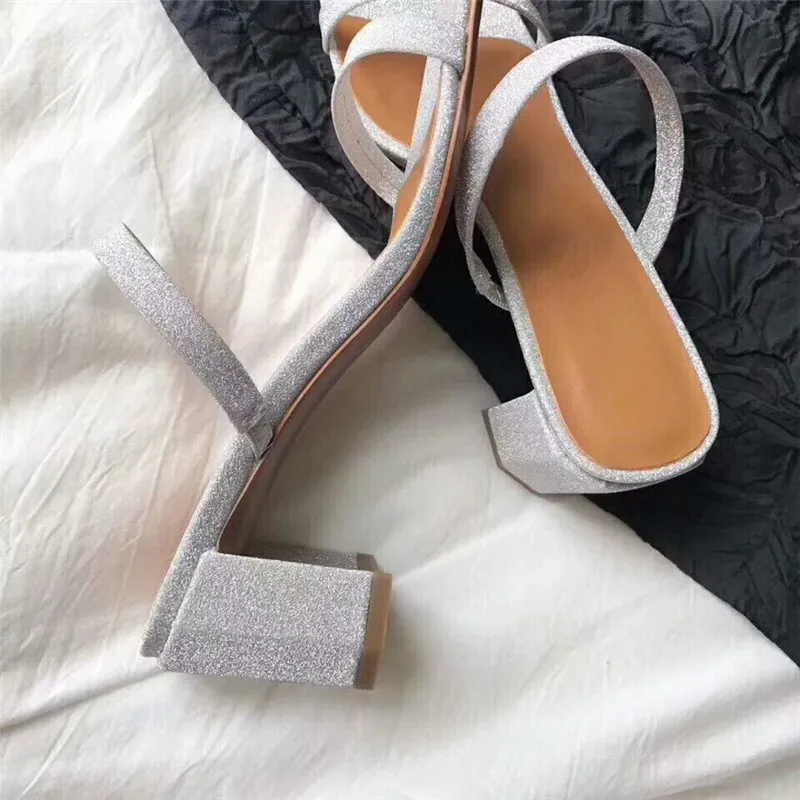 Женские лакированные мюли Knsvvli черные туфли на массивном высоком каблуке с одним