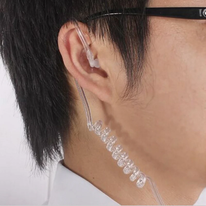 2pin Covert Acoustic Air Tube FBI Headset Earpiece Security Agent Headphone Earphone Microphone Earbud Mini Walkie Talkie