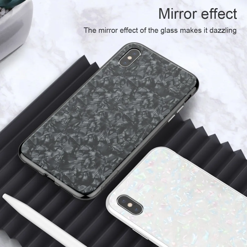 Nillkin for iPhone XS Max Case Seashell Tempered Glass Full Cover Back Fitted Capa Nilkin Phone | Мобильные телефоны и
