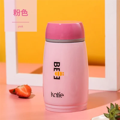 Pink CHANOVEL Мультфильм Термос Вакуумная чашка нержавеющая сталь вакуумная Термокружка изолированный стакан чай кофе кружки для детей подарок - Цвет: Pink