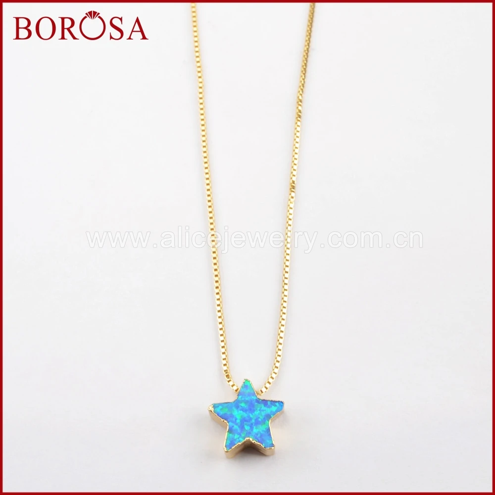 BOROSA 5/10 шт золотой цвет 10 мм звезда японский опал бусы ожерелье искусственный