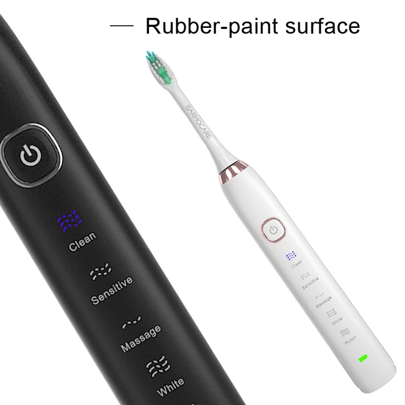 Электрическая зубная щетка Sarmocare S100 5 моделей с 4 щеточными головками беспроводной Перезаряжаемый IPX7 водонепроницаемый портативный дорожный Чехол