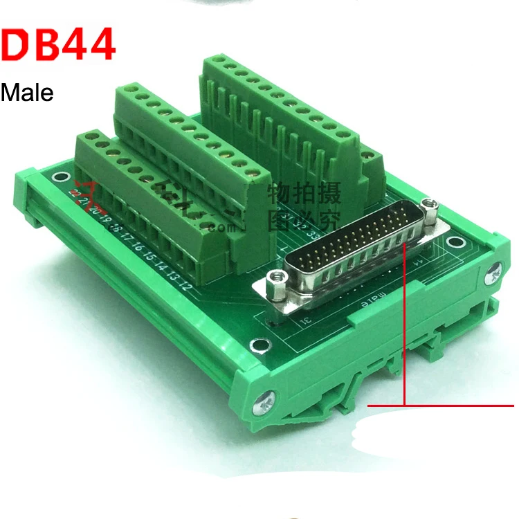 DB44 штекер/гнездо Клеммная колодка breakout плата адаптер кабель проводка терминал din