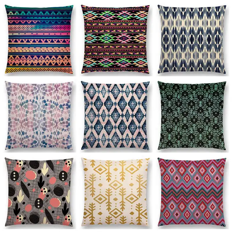 Декоративный чехол для подушки в стиле бохо с волнистыми полосками|cushion cover pillow