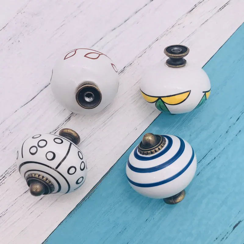 1 шт. винтажная круглая ручка в стиле ретро для выдвижных ящиков белая