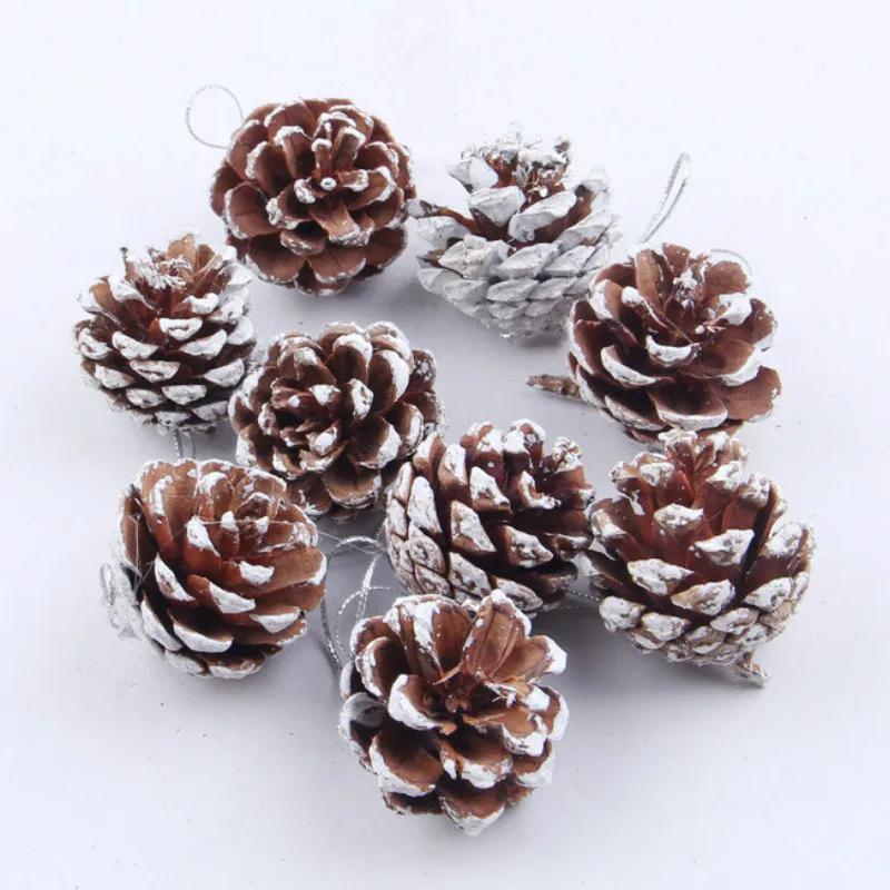 9 шт./компл. Рождественская елка орнамент Висячие шары сосновые орехи Pinecone