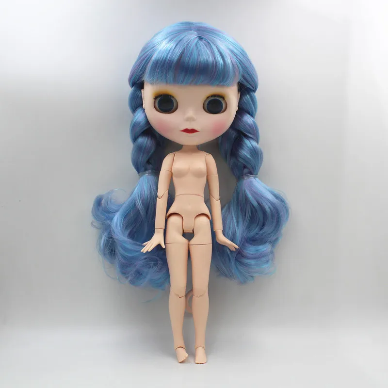 Кукла Blygirl Blyth сине-фиолетовая Смешанная завитые волосы 19 шарнирных боди матовое