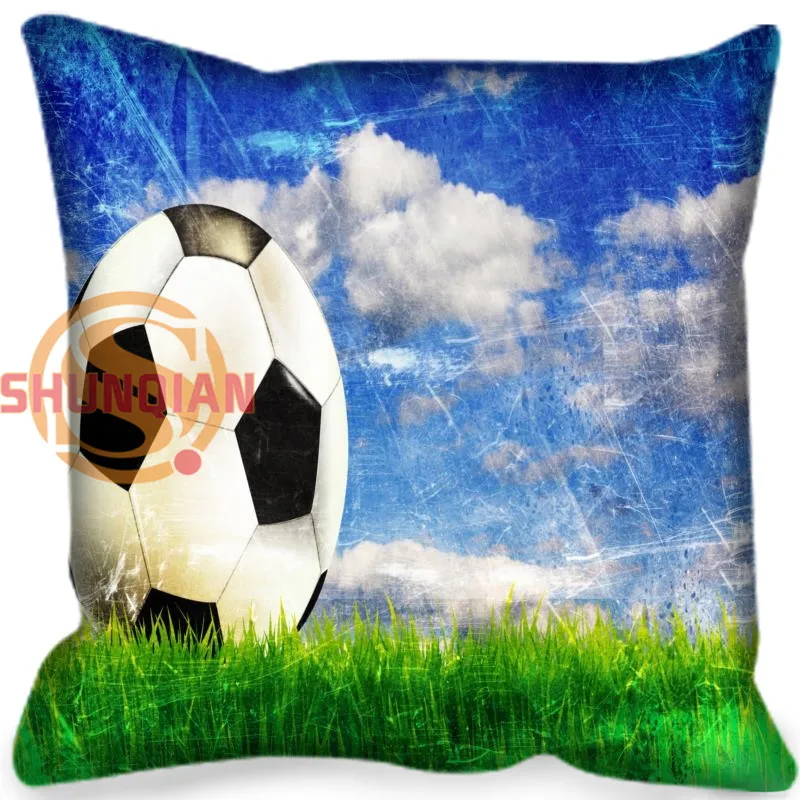 

Hot Custom Football Square Pillowcase Custom Zippered Bedroom Home Pillow Cover Case 35X35cm,40x40cm