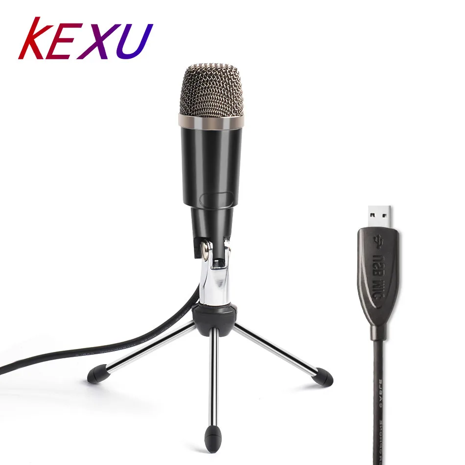 USB микрофон KEXU Plug & Play домашний Студийный конденсаторный для Skype записи YouTube Google
