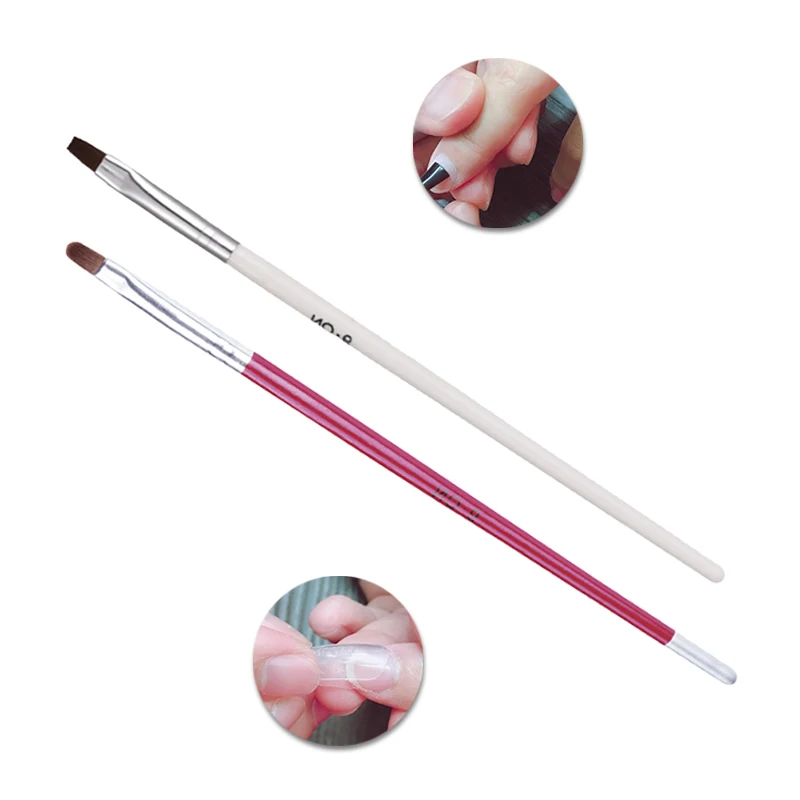 MIZHSE UV& Poly гелевая щетка для ногтей, удлиняющая гелевые наконечники, ручка для создания резьбы, инструменты для дизайна ногтей, Мягкие Кисти для жидкого гелевого лака