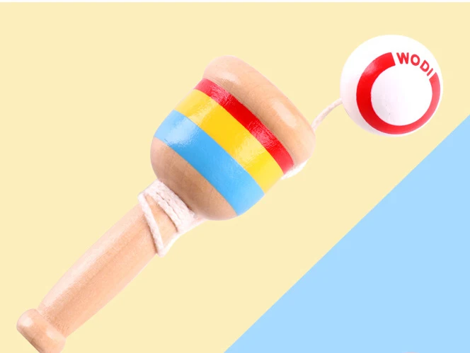 Дети Японский деревянные игрушки Kendama Кубок и мяч дошкольных образовательных подарок открытый весело Вечерние игры и игрушки для детей - Цвет: Белый