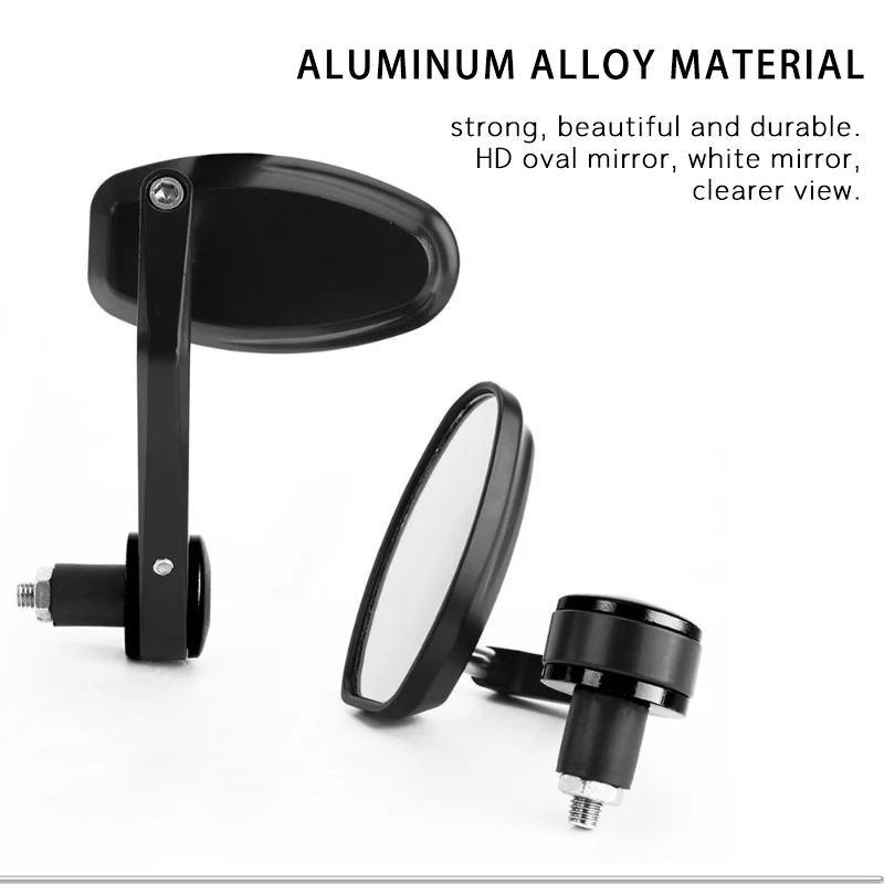 Racbox 2Pcs moto mirrorsUniversal Motorcycle Bike Bar Black End Rearview Mirrors 7/8&quot for Street bikes Sports | Автомобили и