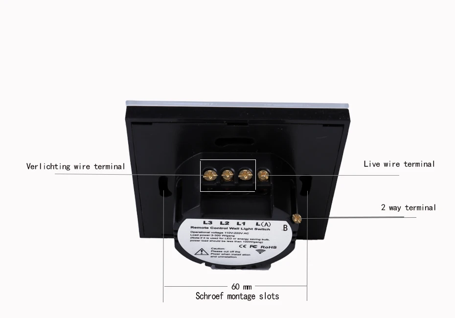 EU/UK Standard Touch Switch,1/2/3 Gang 2 Way Crystal Glass Panel 220V Single Fireline RF433 Remote Control Wall Light Switch