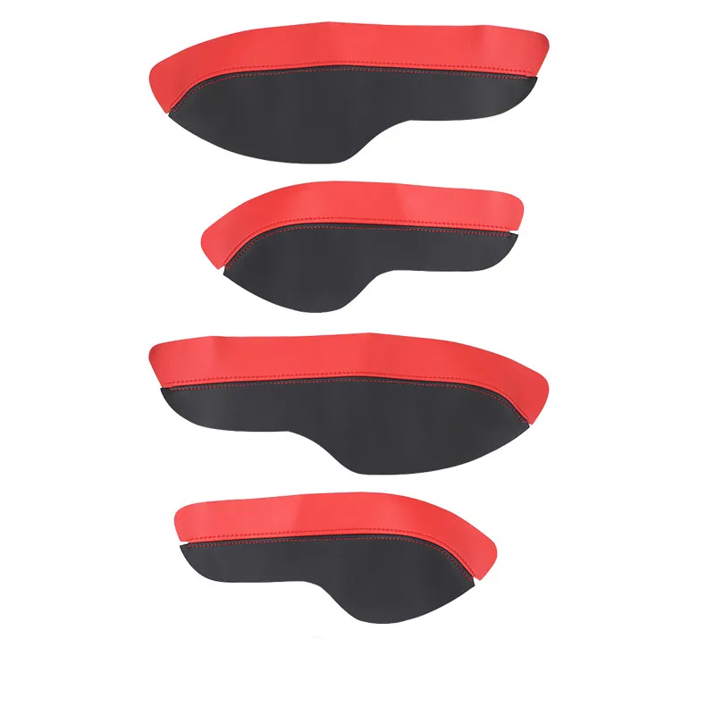 black red Автомобильный Стекло Лифт подлокотник декоративные кожаный чехол Межкомнатная дверь панели ПУ Накладка для Honda Civic автомобильные аксессуары - Название цвета: black red