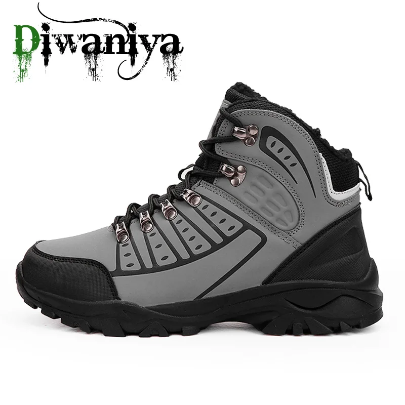 

Мужская плюшевая обувь Diwaniya, теплая Нескользящая уличная спортивная обувь для пеших прогулок, треккинга, альпинизма, удобные ботинки, 2019