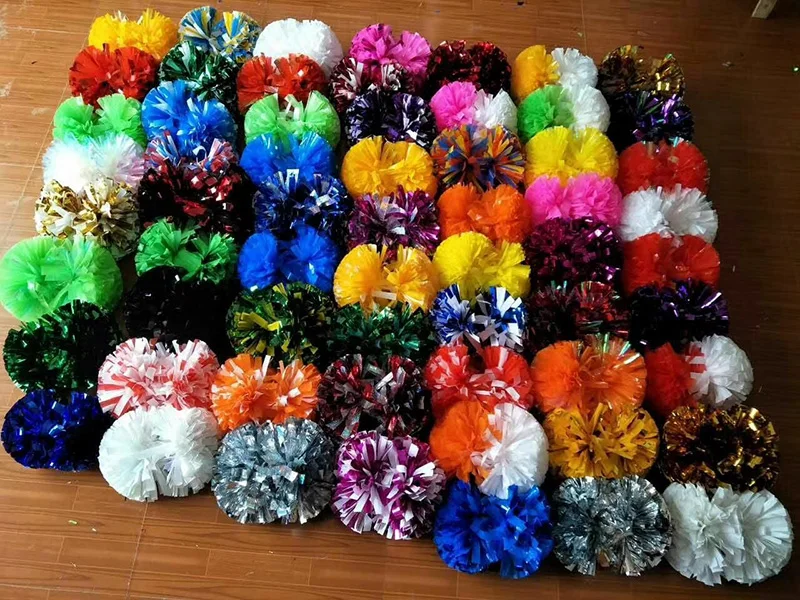 4 &quot6&quot 10 &quotметаллик/пластик/wet look cheerleader poms профессиональные помпоны для