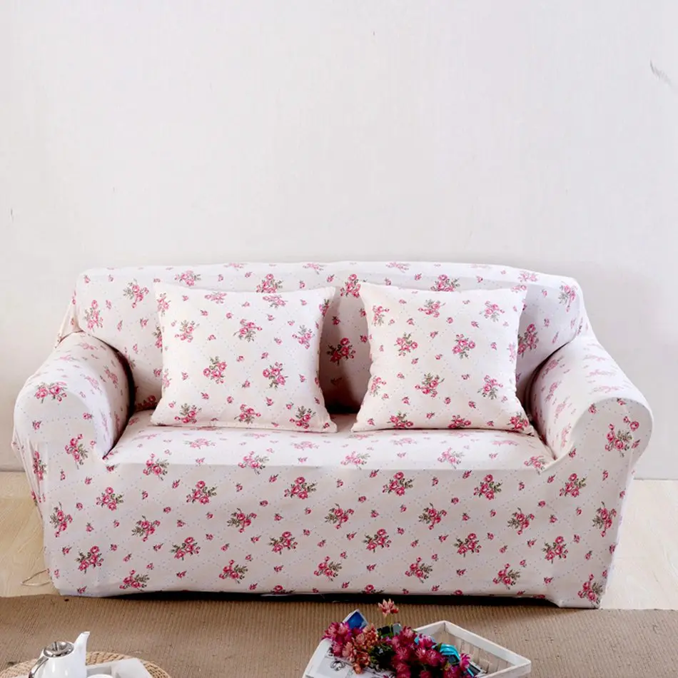 009 Розовые цветы Чехлы для дивана кровати для гостиной Loveseat спандекс Угловые Чехлы для кресел универсальные растягивающиеся покрытия для мебели плюшевые - Цвет: 009